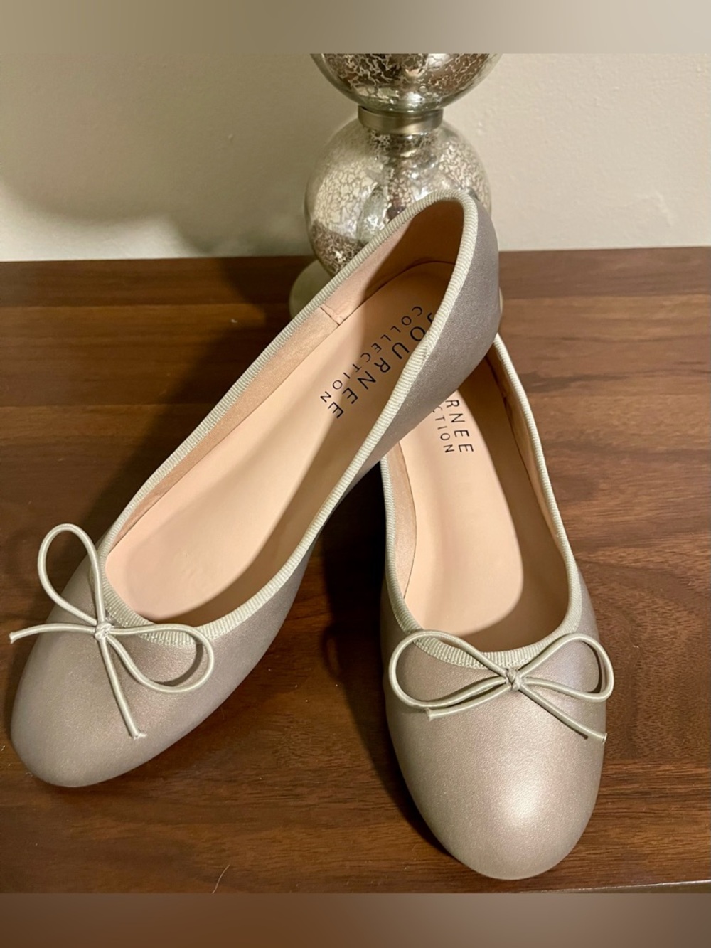 Journee Collection Vika Pewter Ballet Flats with Bow